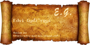 Edvi Györgyi névjegykártya